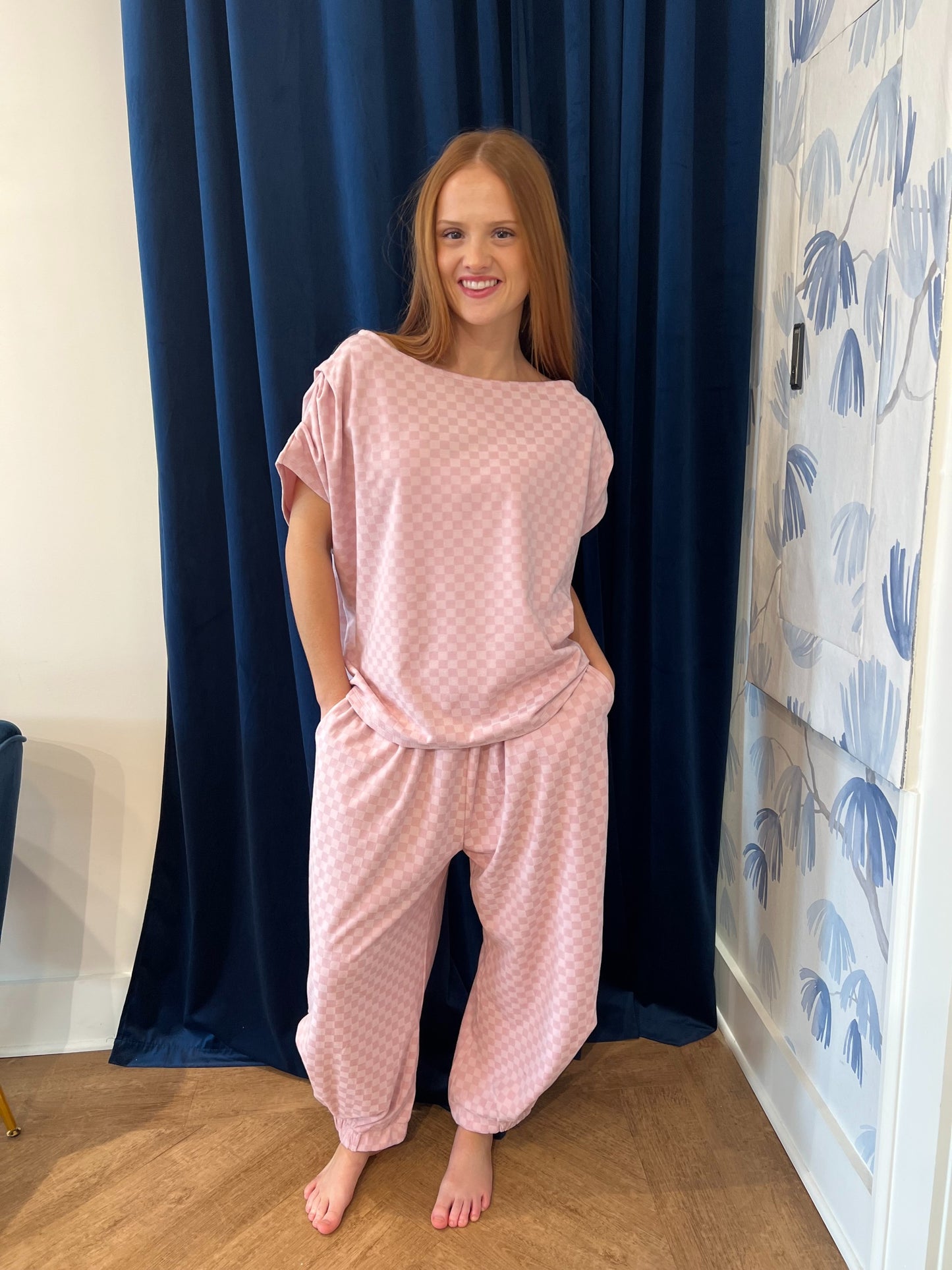 Modern Checkered French Terry Set