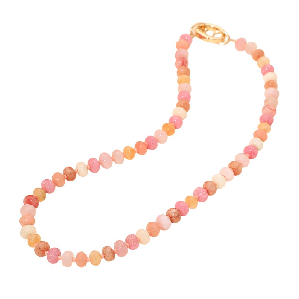 Faceted Pebble Beaded Necklace