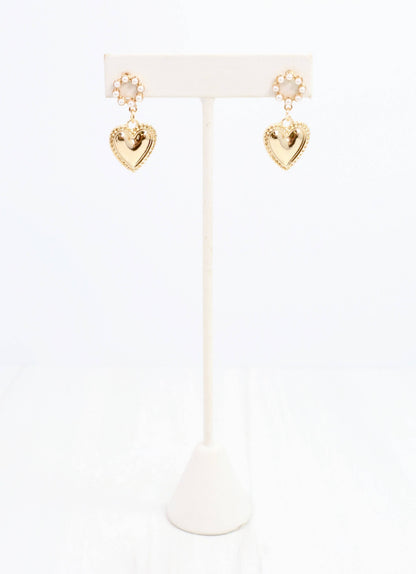 Caroline Hill Rorie Hear Drop Earring Gold