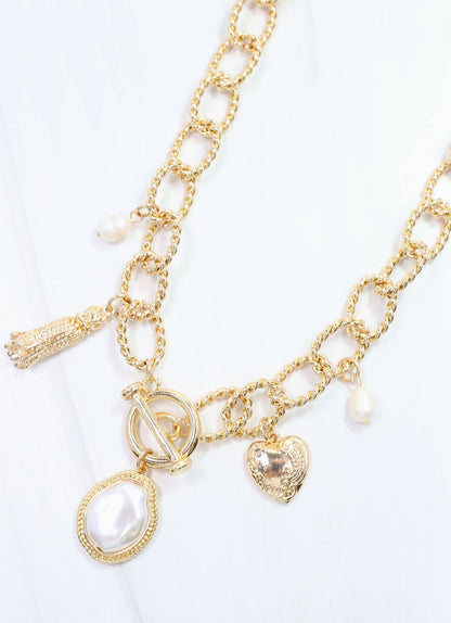 Caroline Hill Nicky Charm Necklace Gold