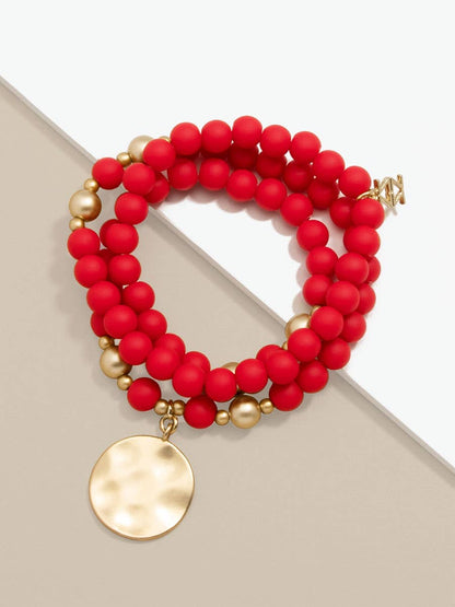 Zenzii Matte Beaded Wrap Charm Bracelet