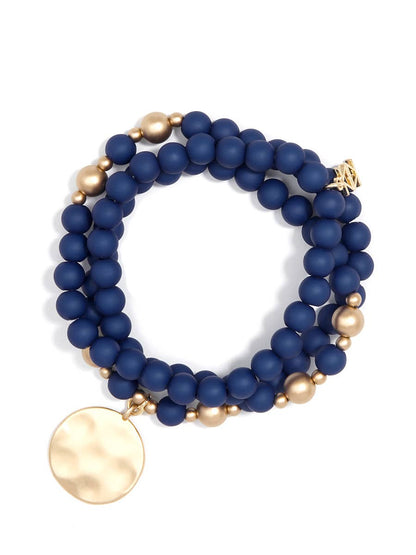 Zenzii Matte Beaded Wrap Charm Bracelet