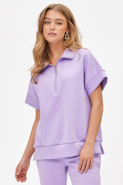 Short Sleeve Quarter Zip + Pants Modal Set TRVSET-CATALINA