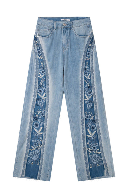High Rise Embroidered Denim by Bayeas