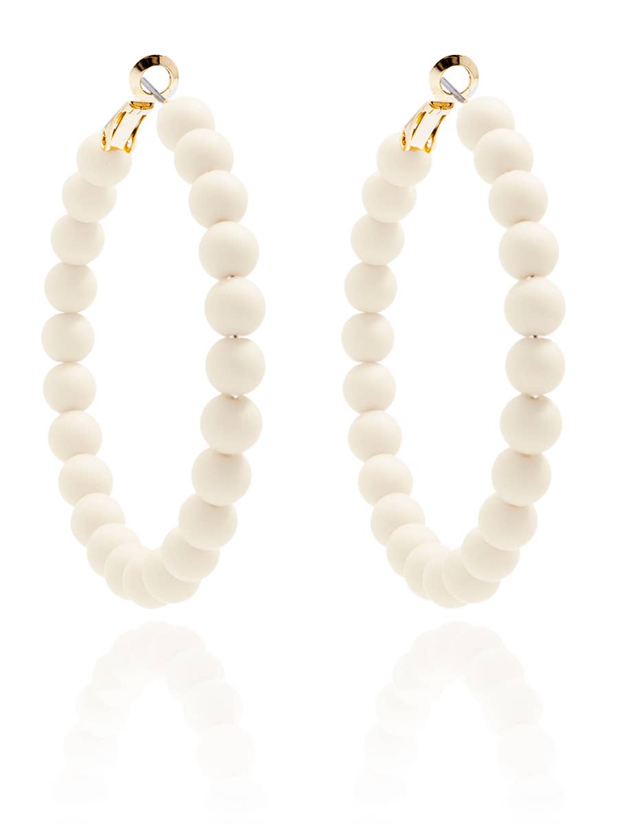 Zenzii Matte Beaded Hoop Earring