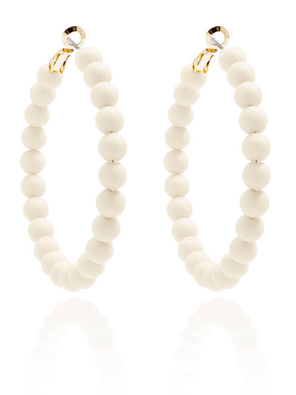 Zenzii Matte Beaded Hoop Earring