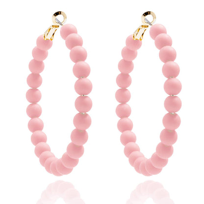 Zenzii Matte Beaded Hoop Earring
