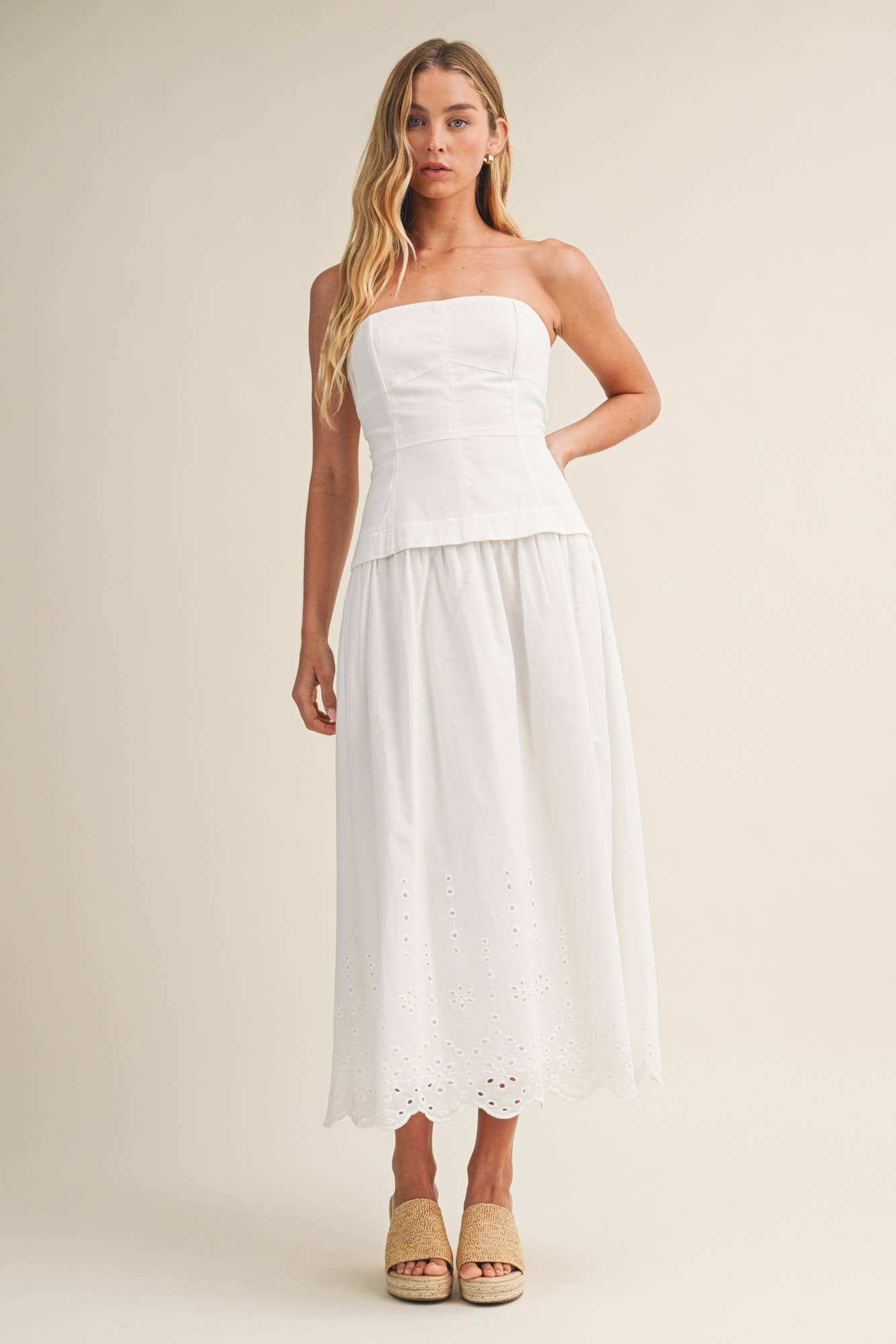 Evelyn Eyelet Hem Dress