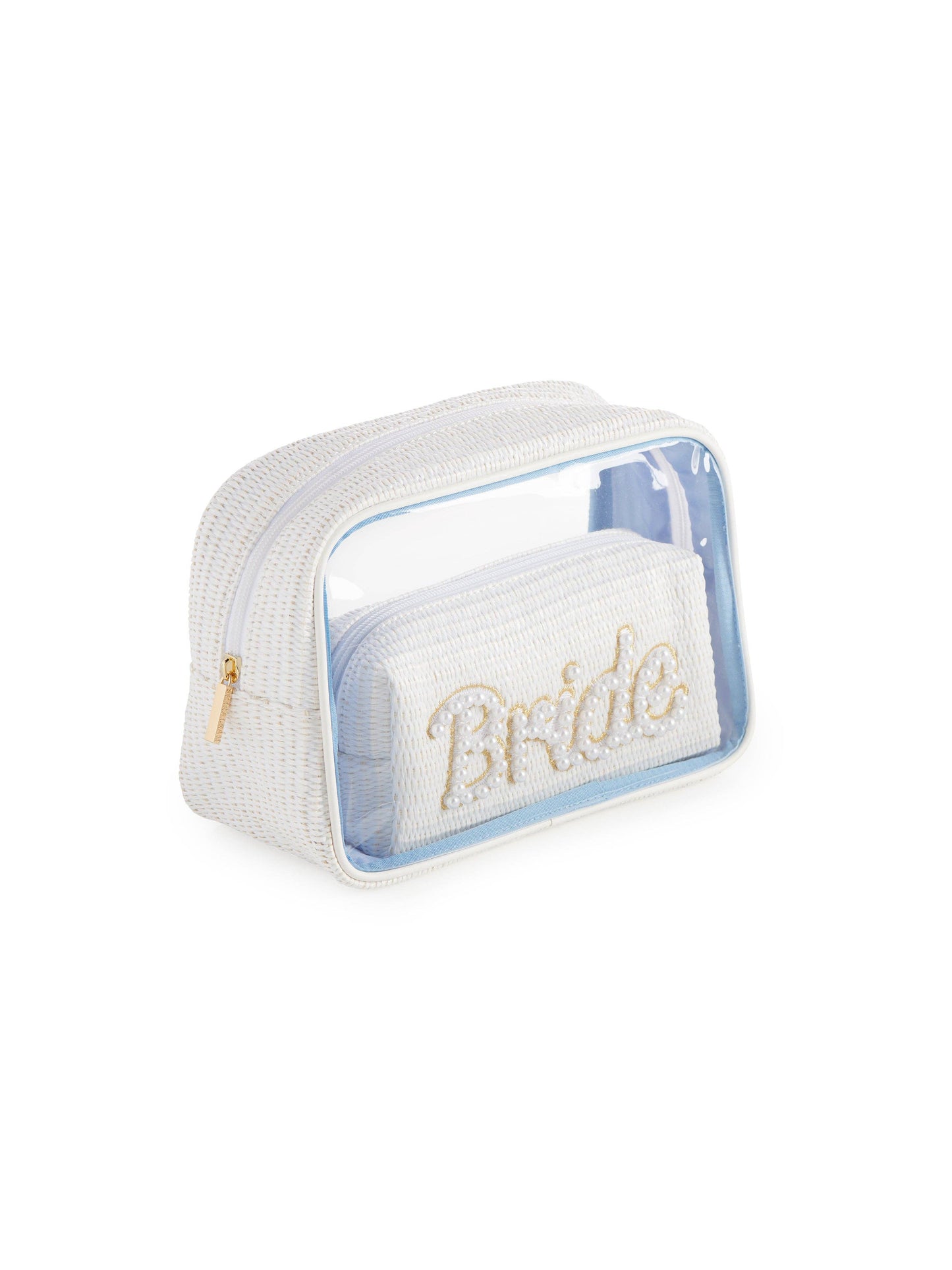 "BRIDE" SET OF 2 COSMETIC CASES, WHITE