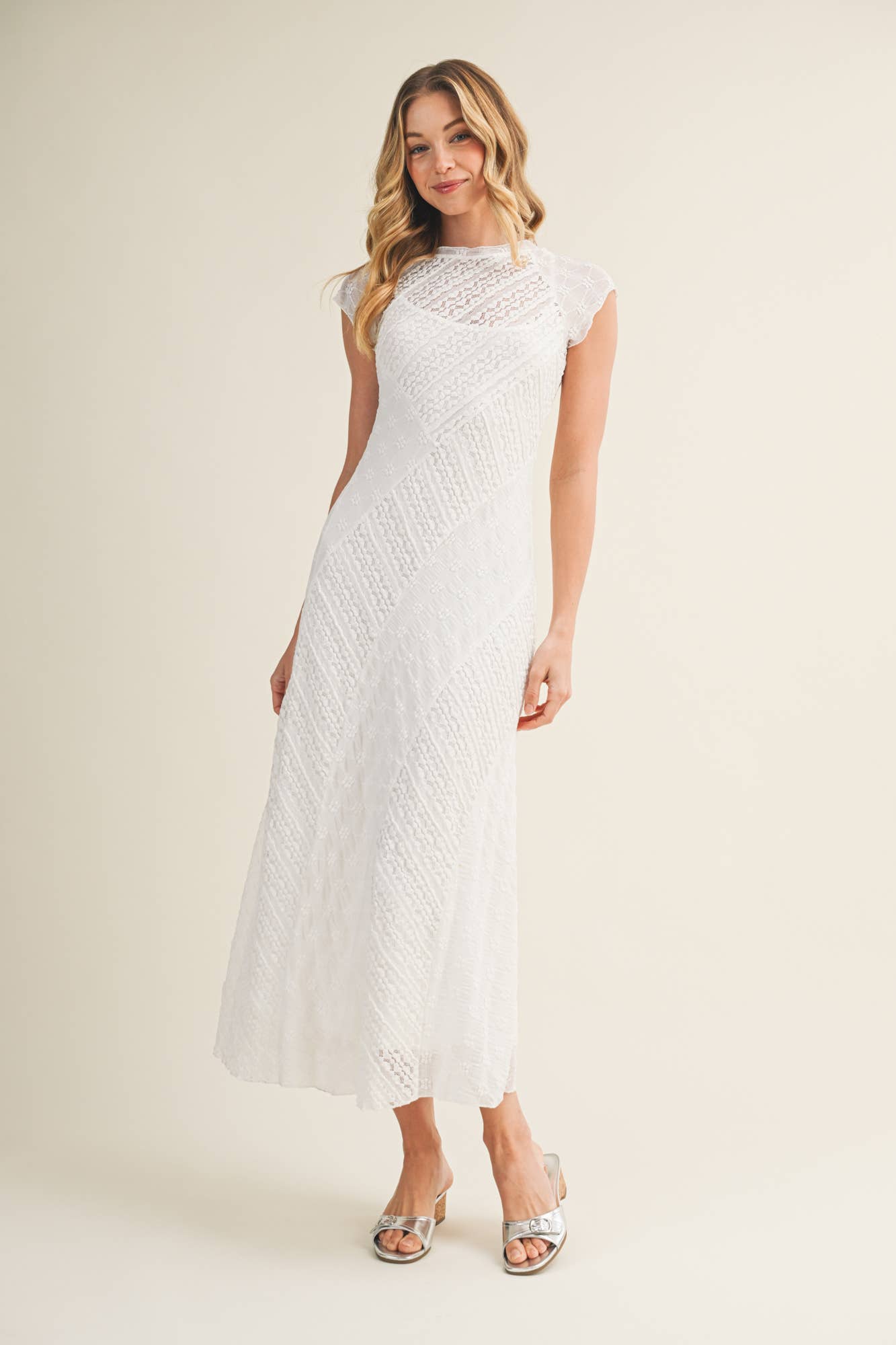 Lora Mixed Lace Dress