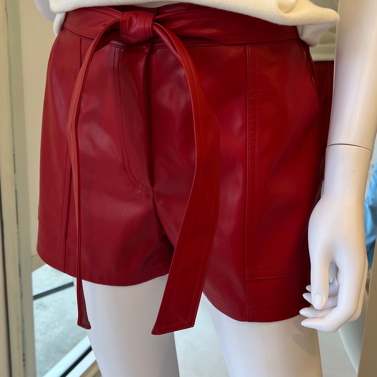 Jess Lea be mine red leather short