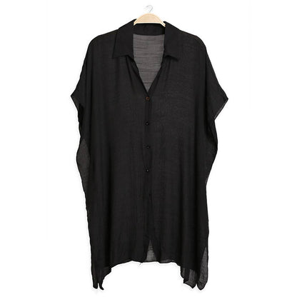 Women's Oversized Long Sleeveless Shirt Cover Up