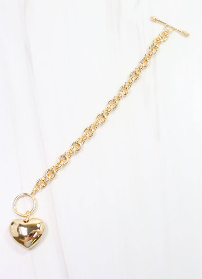 Caroline Hill Huston Heart Bracelet Gold