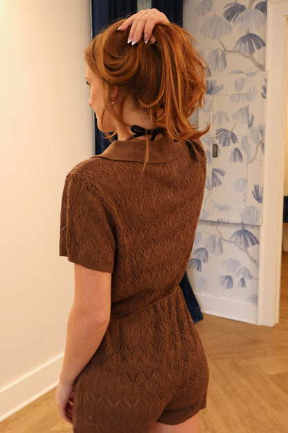 Mocha Knit Romper by Elan