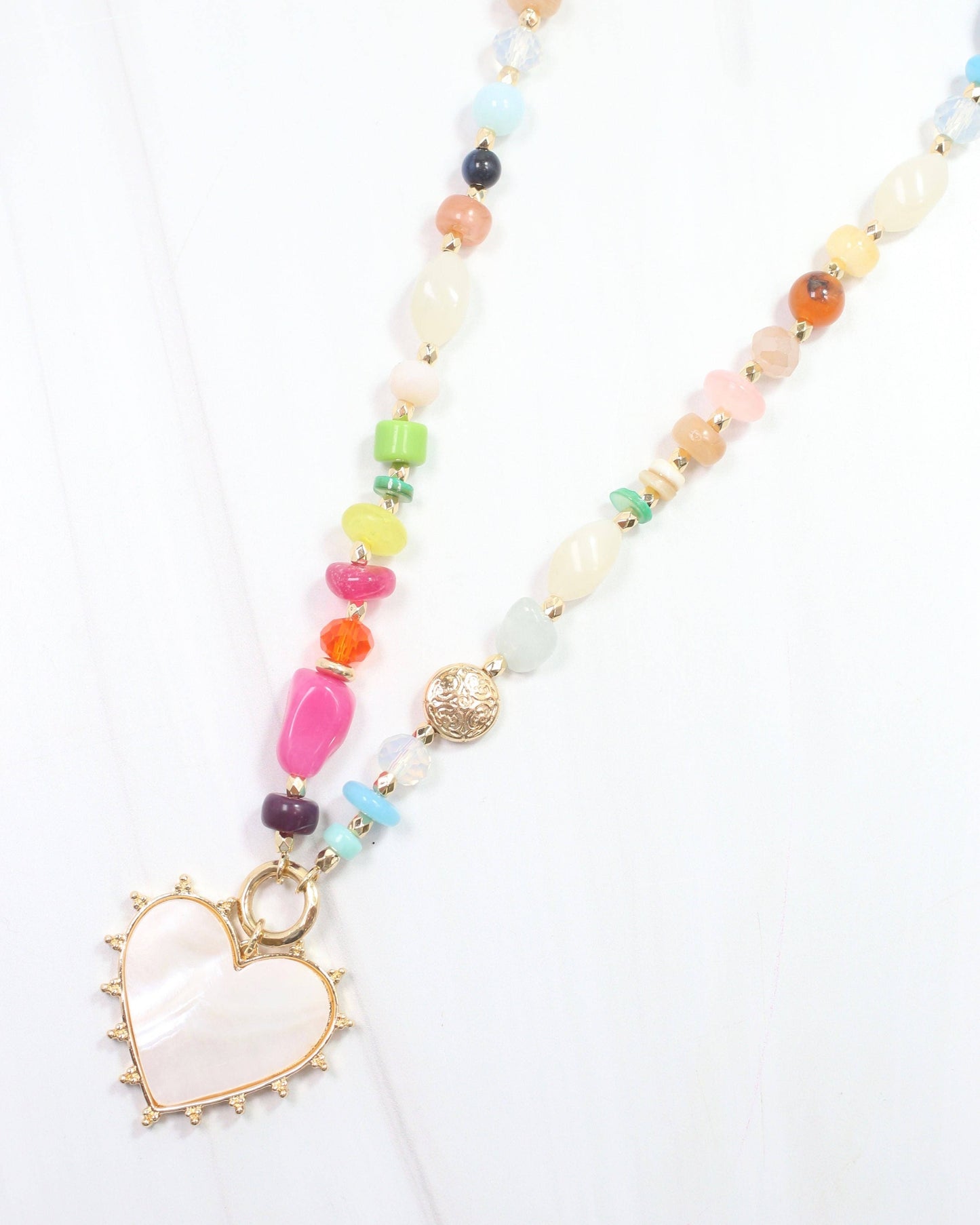 Caroline Hill Asisi Heart Charm Necklace Gold