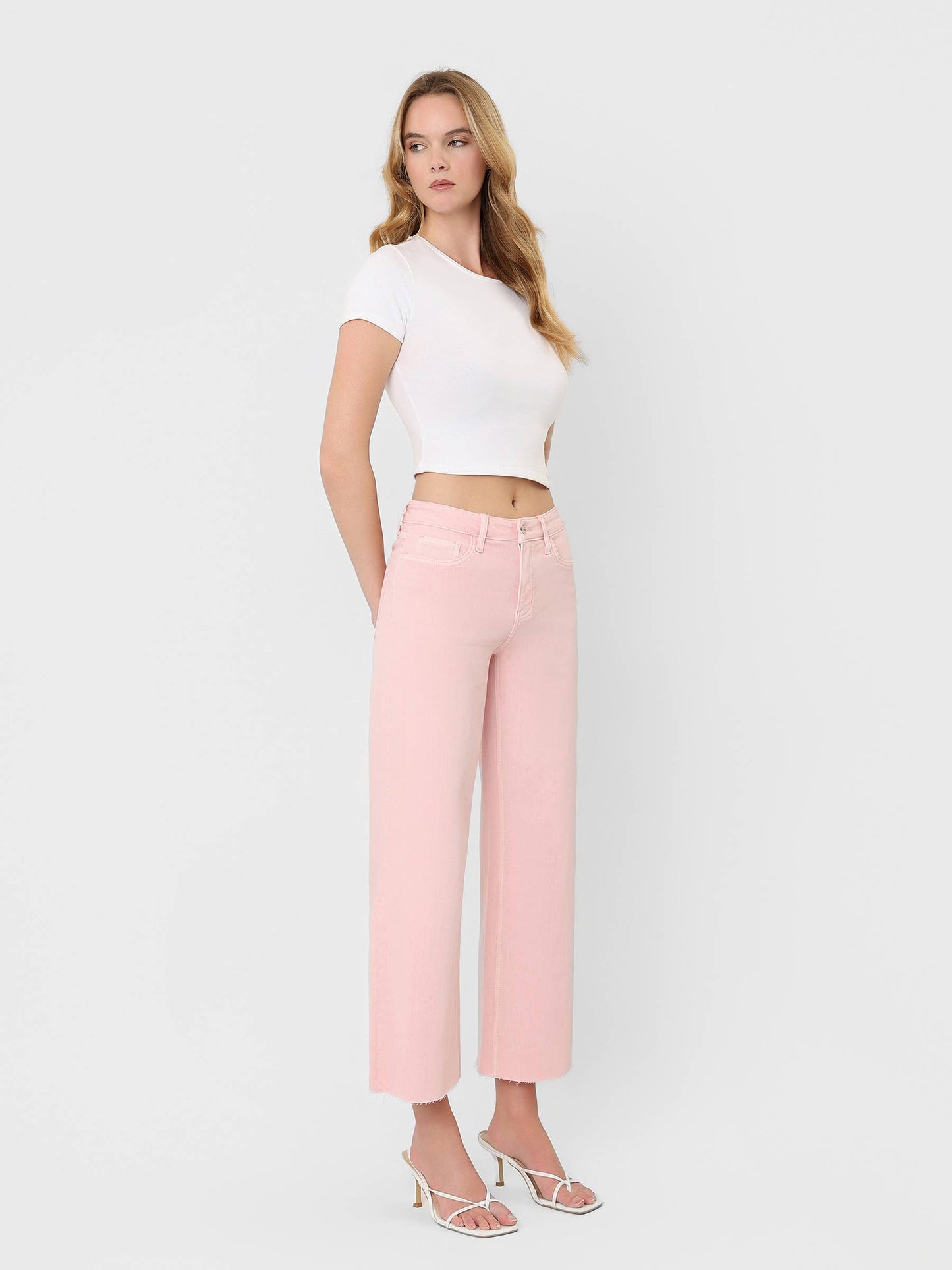 Vervet High Rise Pink Cropped