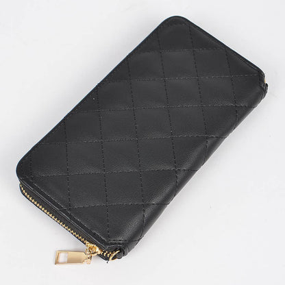 Faux Pearl Long Strap Crossbody Large Wallet