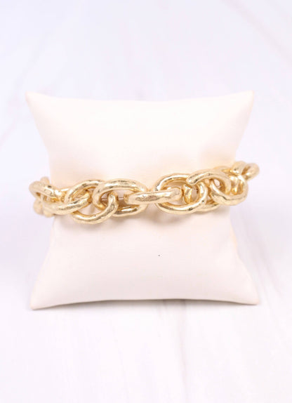 Caroline Hill Brooke Stretch Bracelet WORN GOLD