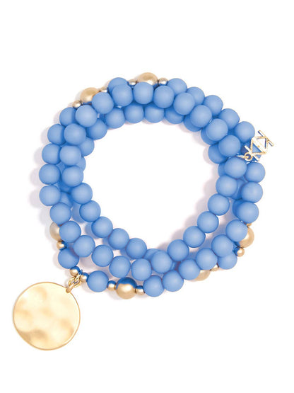 Zenzii Matte Beaded Wrap Charm Bracelet
