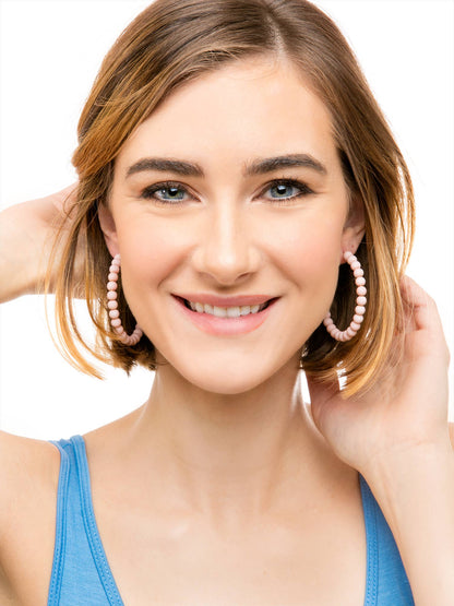 Zenzii Matte Beaded Hoop Earring