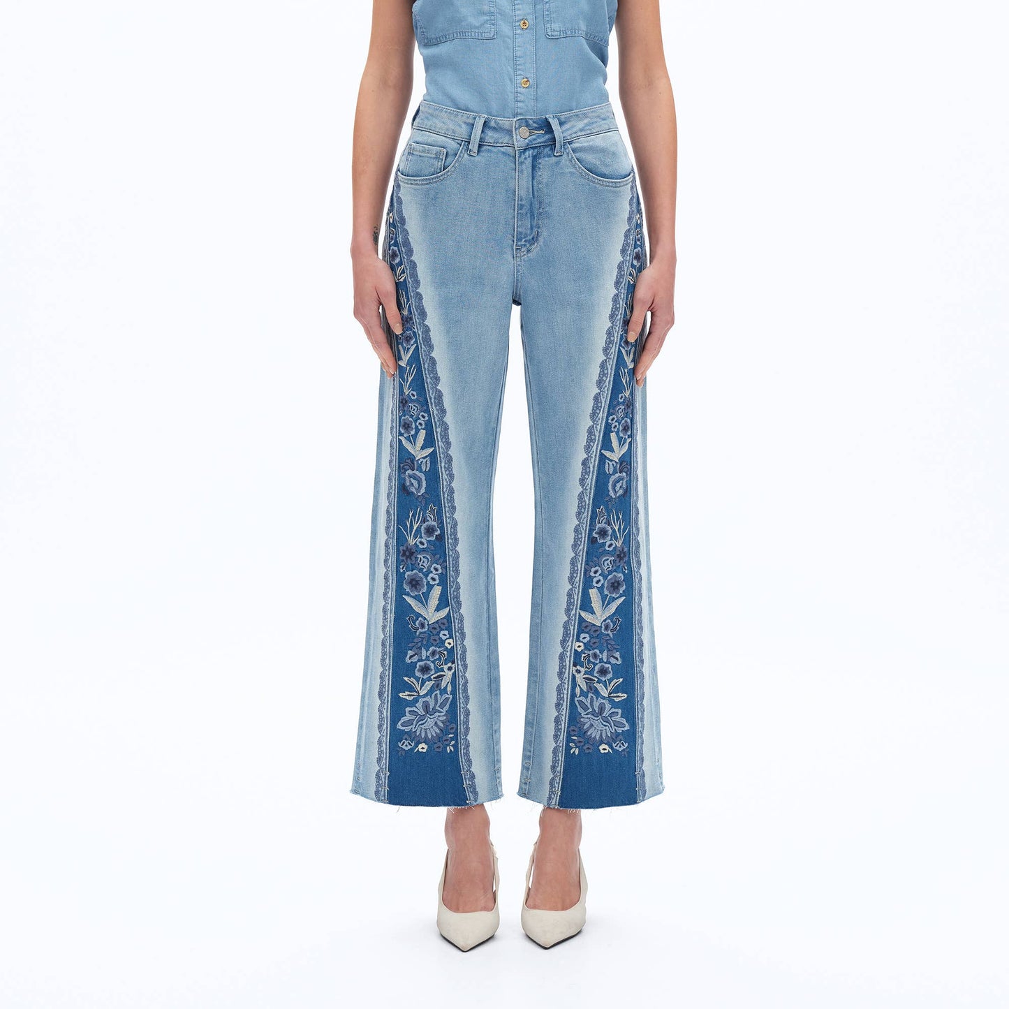 High Rise Embroidered Denim by Bayeas
