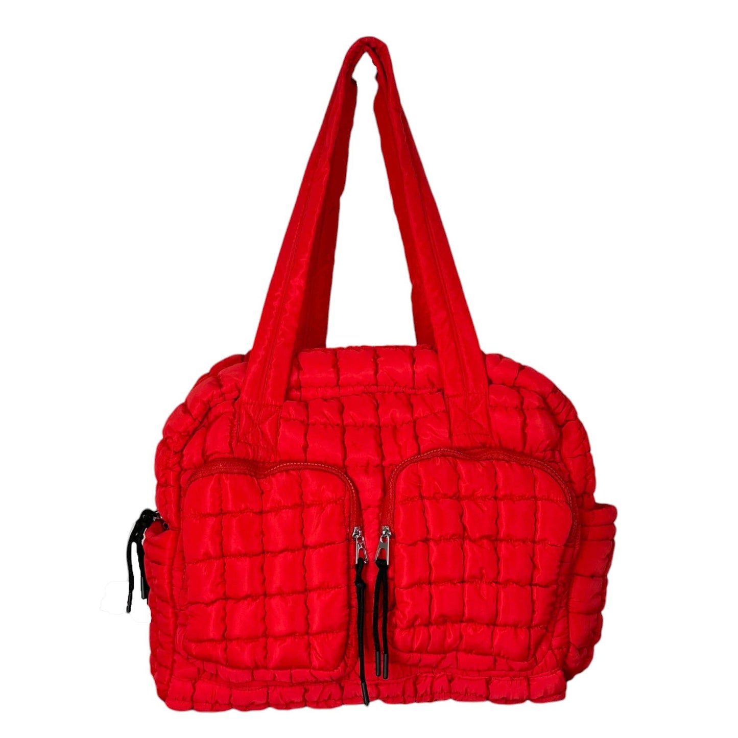 Puffer Quilted Travel Bag Red