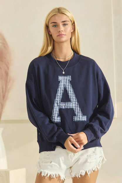 "A" Patched Gameday Pullover Sweatshirt