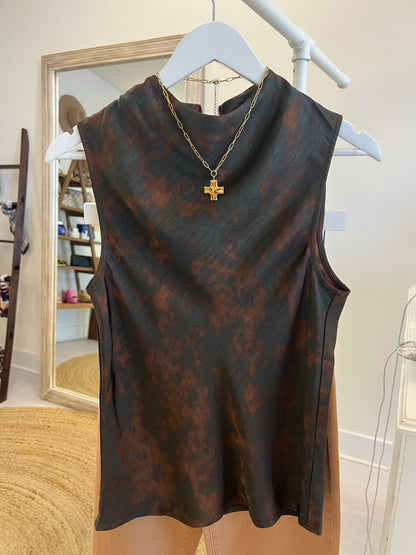 Shirred Satin Top