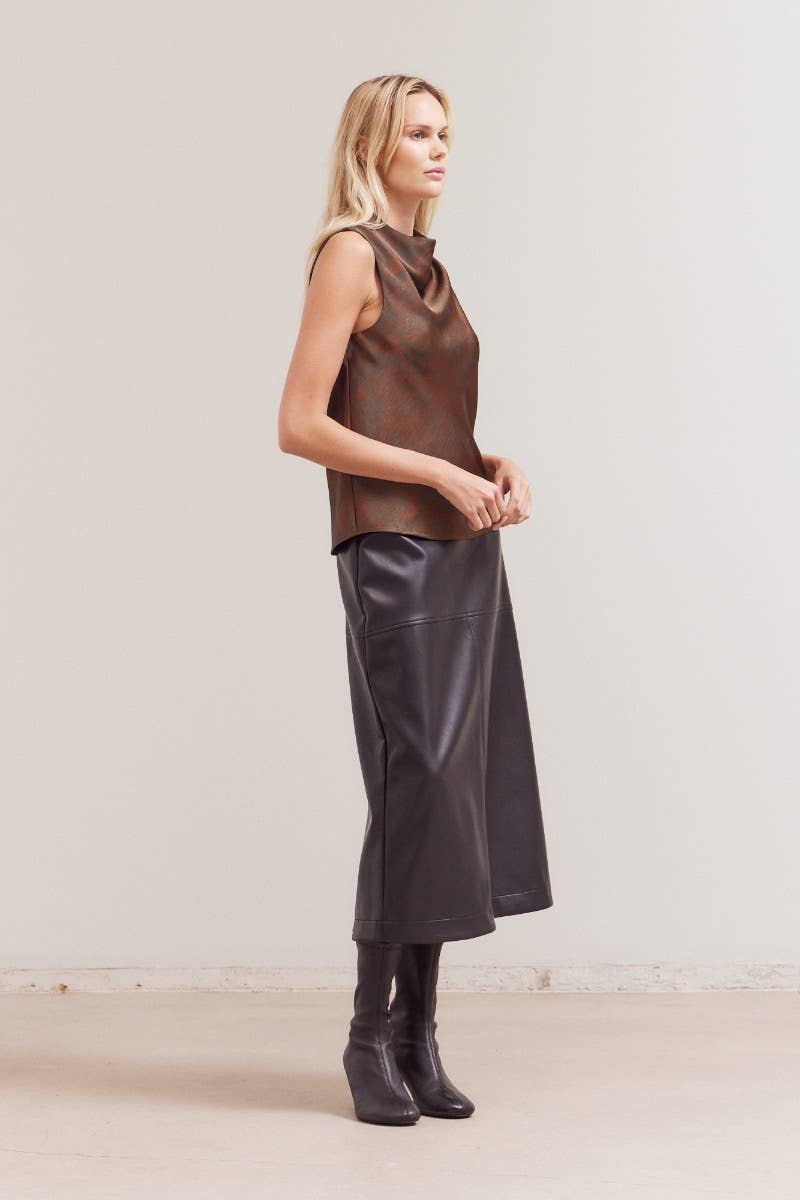 Shirred Satin Top