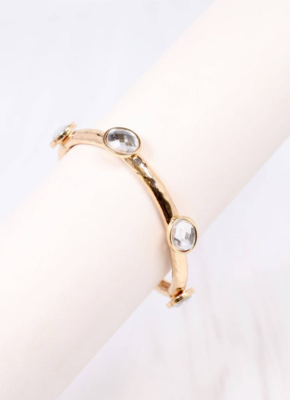 Caroline Hill Khan Stone Stretch Bracelet GOLD