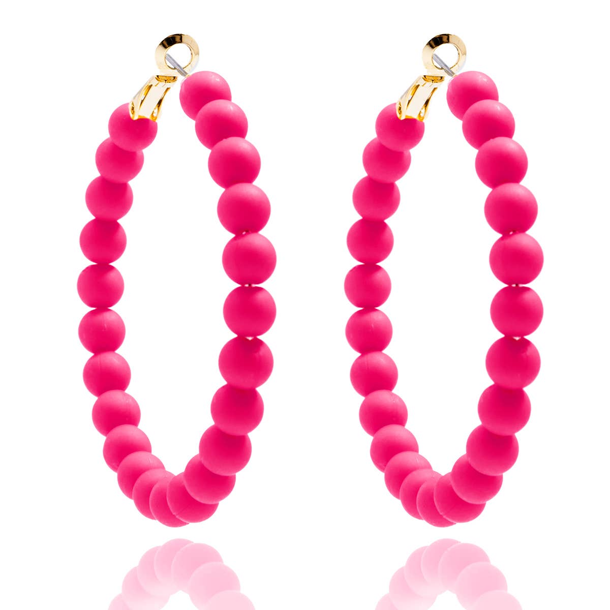 Zenzii Matte Beaded Hoop Earring