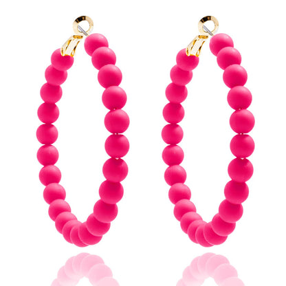 Zenzii Matte Beaded Hoop Earring