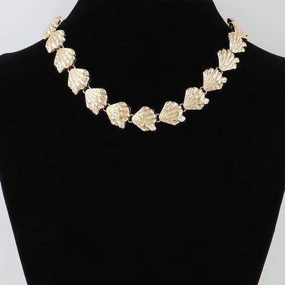 Hammered Sea Shell Charm Necklace