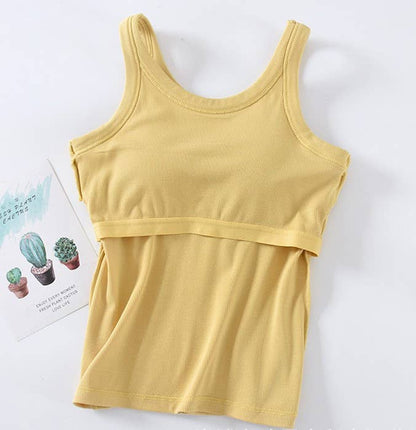 Athleisure built-in bra rib tank top