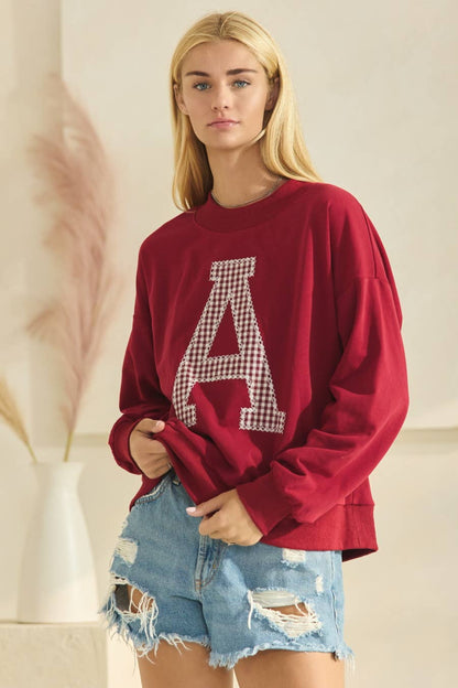 "A" Patched Gameday Pullover Sweatshirt