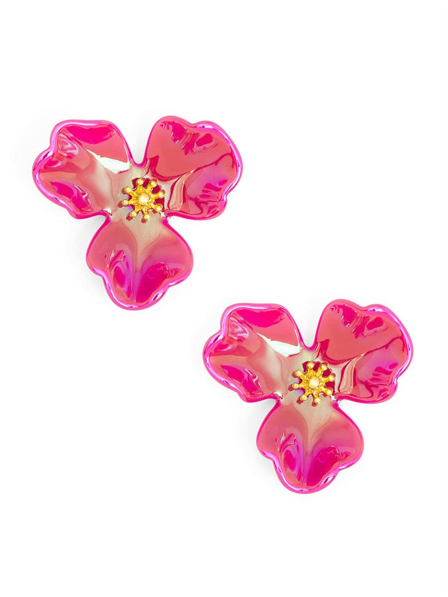 Zenzii Iridescent Resin 3-Petal Stud Earring