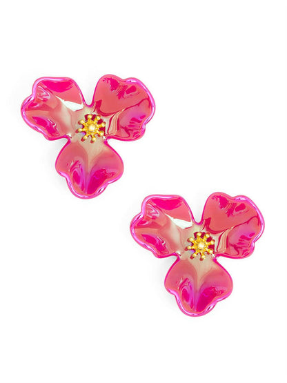 Zenzii Iridescent Resin 3-Petal Stud Earring