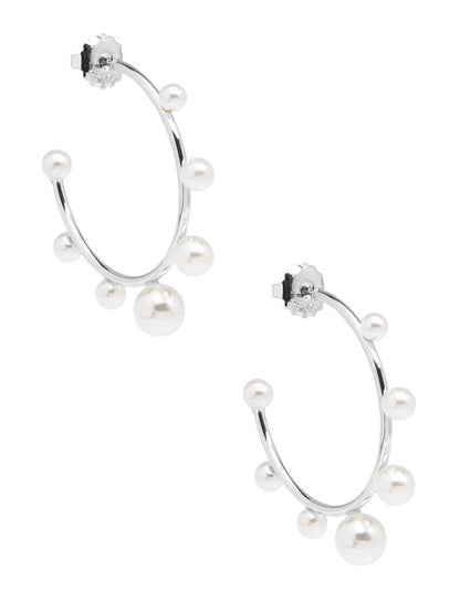 Zenzii Small Decorative Pearl Hoop Earring