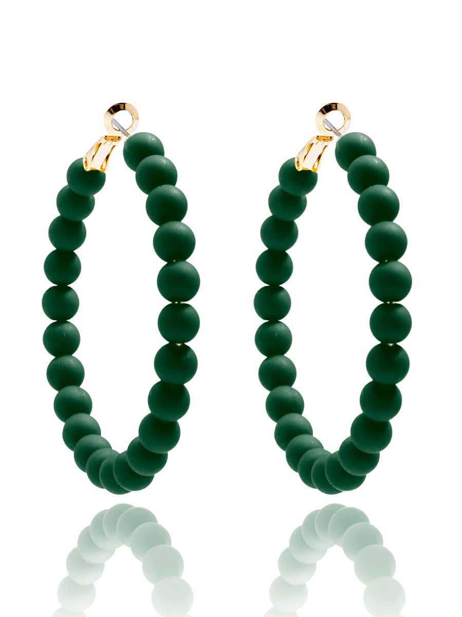Zenzii Matte Beaded Hoop Earring