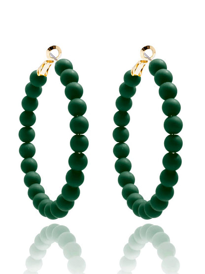 Zenzii Matte Beaded Hoop Earring