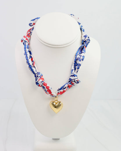 Serafina Scarf Charm Necklace Nvy Rd Floral