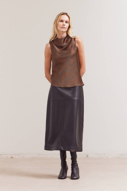 Shirred Satin Top