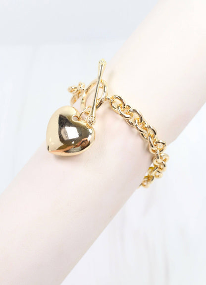 Caroline Hill Huston Heart Bracelet Gold