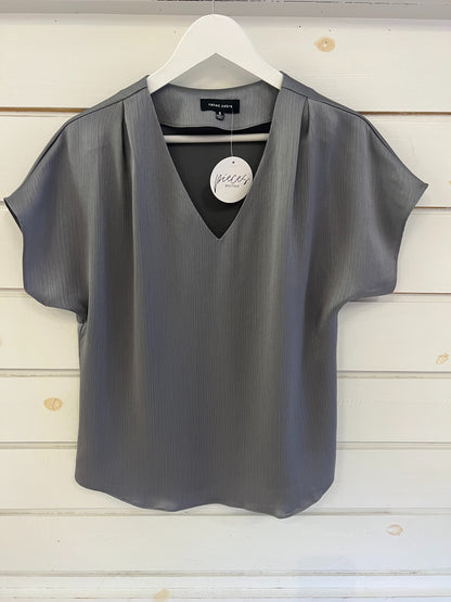 silver short sleeve top