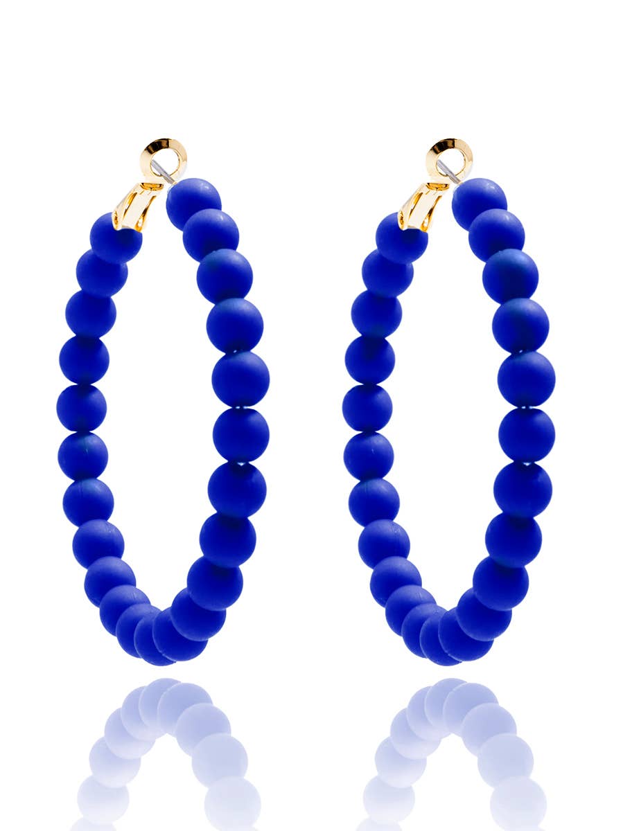 Zenzii Matte Beaded Hoop Earring