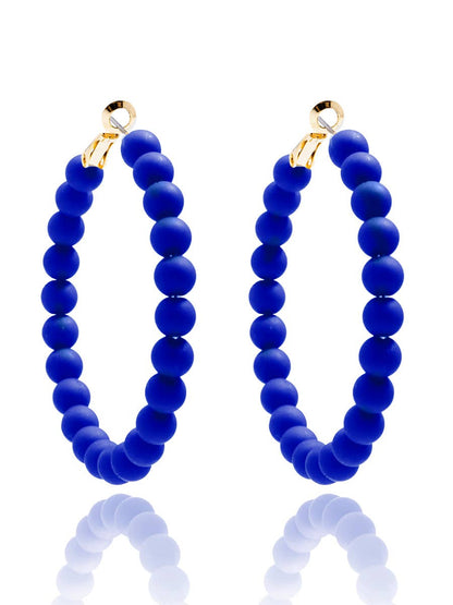 Zenzii Matte Beaded Hoop Earring