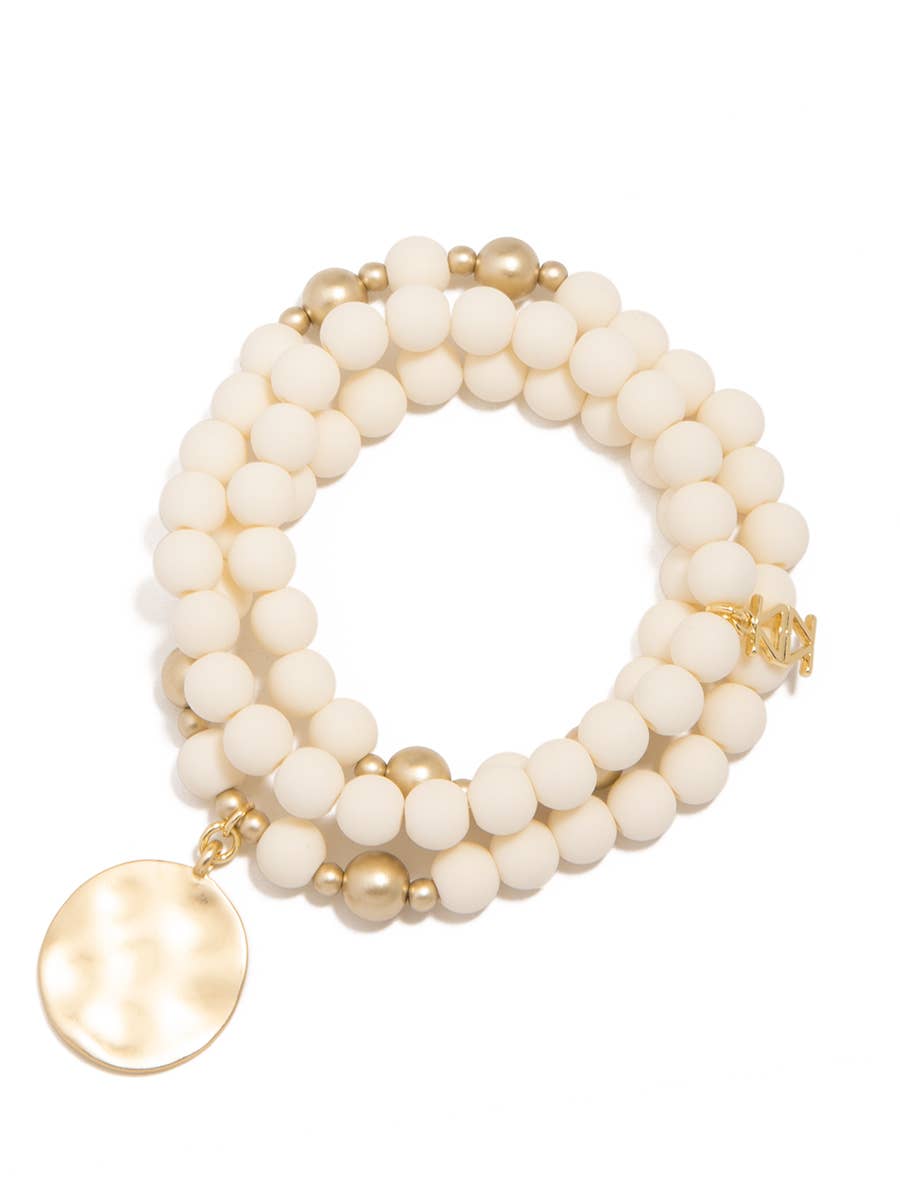Zenzii Matte Beaded Wrap Charm Bracelet