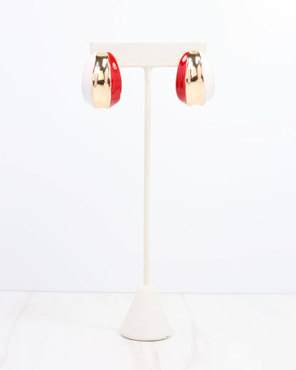 Penney Hoop Earring Red White