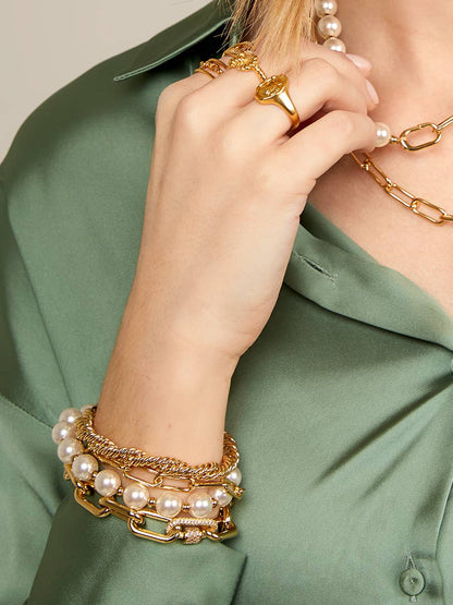 Zenzii Pearl And Link Bracelet
