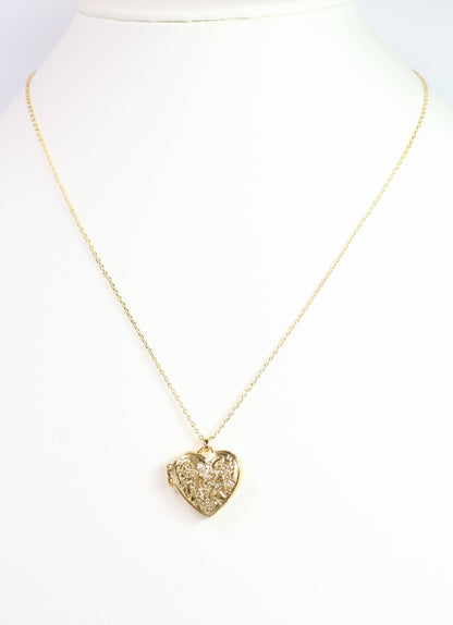Caroline Hill Baron Heart Locket Necklace Gold